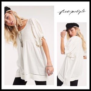 NWT Free People Elsie pi tuck cream tunic/dress XS